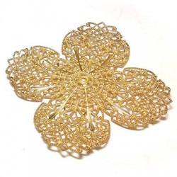 Ciondolo in Metallo Ottone Fiore (Taglio Laser) 66mm