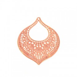 Brass Filigree Drop Pendant 60x47mm