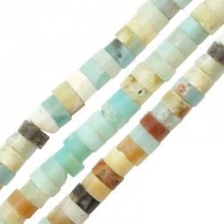 Tubo di Pietra Semipreziosa Amazonite 3/6mm (121pzi) (Ø1mm)