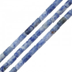 Tubo di Pietra Semipreziosa Sodolite 3x6mm (63pzi) (Ø1mm)
