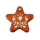 Ceramic Pendant Star w/ Flowers & Enamel 50mm