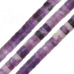 Semiprecious Stone Lepidolite Washer 6/3mm (~121pcs) (Ø1mm)