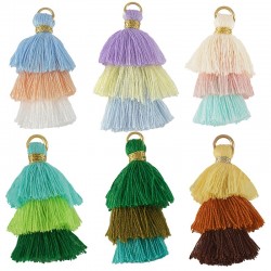 Synthetic Triple Tassel with Ring ~30mm