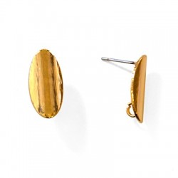 Brass Earring Oval 9x18mm