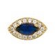 Brass Slider Nail with Evil Eye & Zircon 6x10mm