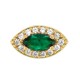 Brass Slider Nail with Evil Eye & Zircon 6x10mm