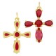 Zircon Brass Charm Cross 25x19mm