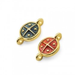 Zamak Connector Round Cross w/ Enamel 10mm