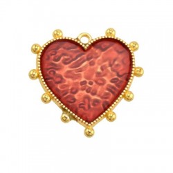 Zamak Pendant Heart w/ Enamel 25mm