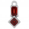 999° Silver Antique Plated/ Transparent Red Topaz