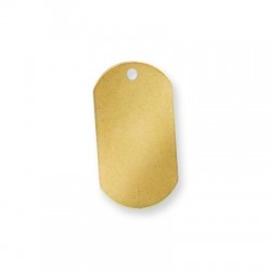78010184 Pendentif Étiquette Réctangulaire en Métal/Laiton ÉCO 20x37mm (Ø 2,9mm)