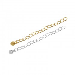 Brass Extension Chain 3x4mm w/ Round Charm 4mm (length 5cm)