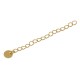 Brass Extension Chain 3x4mm w/ Round Charm 6mm (length 5cm)