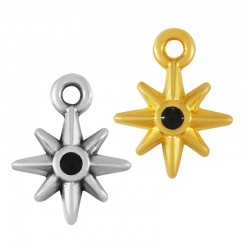 Zamak Charm Star w/ Enamel 9mm