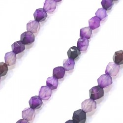 Semiprecious Stone Agate Bead Ball Faceted 6mm (64pcs)