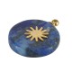 Lapis Charm Round with Stainless Steel 304 Sun 15mm
