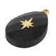 Breloque Goutte en Obsidienne 13x21mm en Acier Inoxydable 304