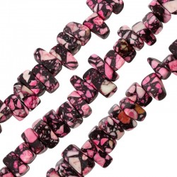Howlite Mosaic Bead Chips Fuchsia 8x14mm