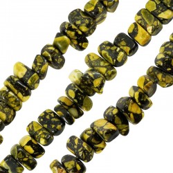 Howlite Mosaic Bead Chips Yellow 8x14mm