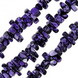 Howlite Mosaic Bead Chips Purple 8x14mm