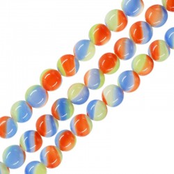 Mouth Blown Glass Bead Round 13mm (Ø~1.8mm) (~31pcs)