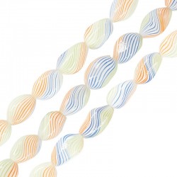 Glass Bead Oval Irregular 12x20mm (Ø~1.8mm) (~20pcs)
