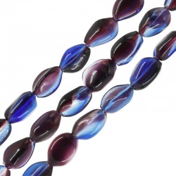 Glass Bead Oval Irregular 12x20mm (Ø~1.8mm) (~20pcs)