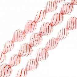 Glass Bead Heart Red 20x22mm Ø~2.5mm (~20pcs)