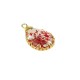 Breloque en Laiton en Forme de Goutte avec Fleur en Résine 13 x 18 mm