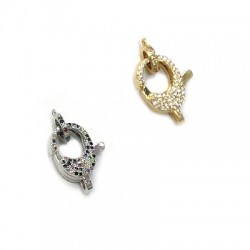Zircon Brass Lobster Clasp 14x16mm