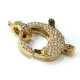 Zircon Brass Lobster Clasp 14x16mm