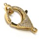 Zircon Brass Lobster Clasp 18x22mm