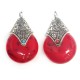Resin Pendant Teardrop with Metal Cap 26x44mm