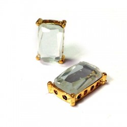 Setting with Glass Rectagular Stone 9x15mm