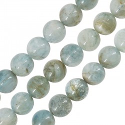 Aquamarine Bead Round 12mm (Ø~1.2mm) (~35pcs)