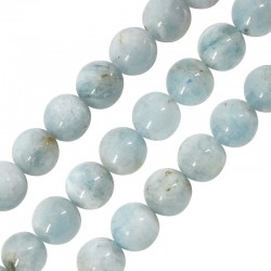 Aquamarine Bead Round 9-10mm (Ø~1.2mm) (~43pcs)