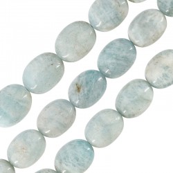 Aquamarine Bead Oval 13x17mm (Ø~1.5mm) (~20pcs)