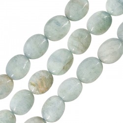 Aquamarine Bead Oval 12x15mm (Ø~1.2mm) (~29pcs)