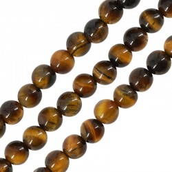 Tiger Eye Bead Round (~6mm) (Ø0.7mm) (~64pcs)