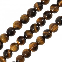 Tiger Eye Bead Round (~8mm) (Ø1mm) (~48pcs)