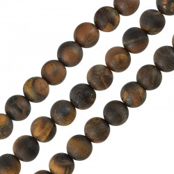 Tiger Eye Bead Round (~8mm) (Ø0.9mm) (~48pcs)