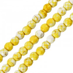 Howlite Bead Round Faceted 4mm (Ø1.2mm) (~102pcs)