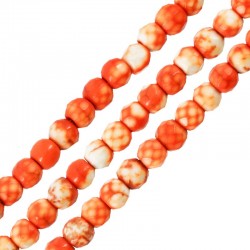 Howlite Bead Round Orange Faceted 4mm (Ø1.2mm) (~102pcs)