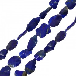 Lapis Bead Irregular Flat (~20x25mm) (Ø1.8mm) (19pcs)