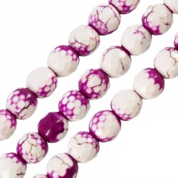Howlite Bead Round Faceted 8mm (Ø1.7mm) (~50pcs)