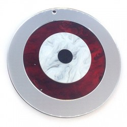 Pendentif rond en Plexiacrylique avec œil porte-bonheur 89mm