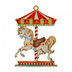 Wooden Pendant Carousel Horse 56x76mm