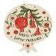 Wooden Pendant Pomegranate w/ Flowers & Evil Eye 70mm