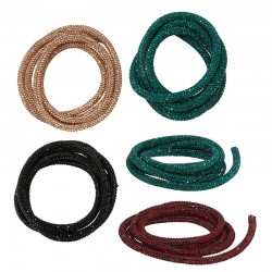 Synthetic Cord Round with Hole & Strass 5mm Ø2mm