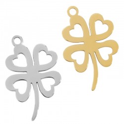 Colgante de Acero Inoxidable 304 Trebol con 4 Hojas 13x19,4mm